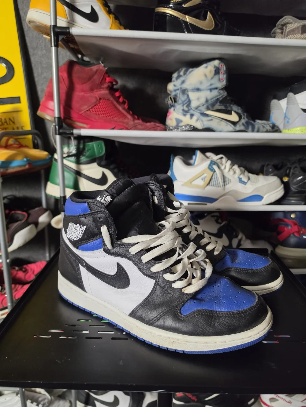 🔥 Nike Air Jordan 1 High - Black/White/Royal Blue Men Size 10